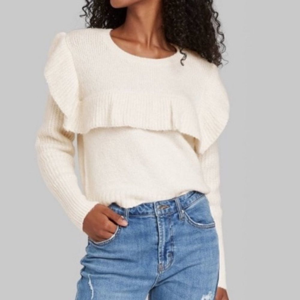 ✨ Wild Fable Crewneck Ruffle Pullover Sweater✨